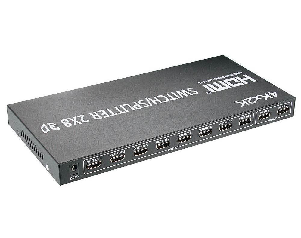 BOXNUBE HDMI 2x8 Matrix Switch Splitter Converter Switcher with Remote Control 2 in 8 Out 3D 1080p BOXNUBE HDMI 2x8 Matrix Switch Splitter Converter Switcher with Remote Control 2 in 8 Out 3D 1080p